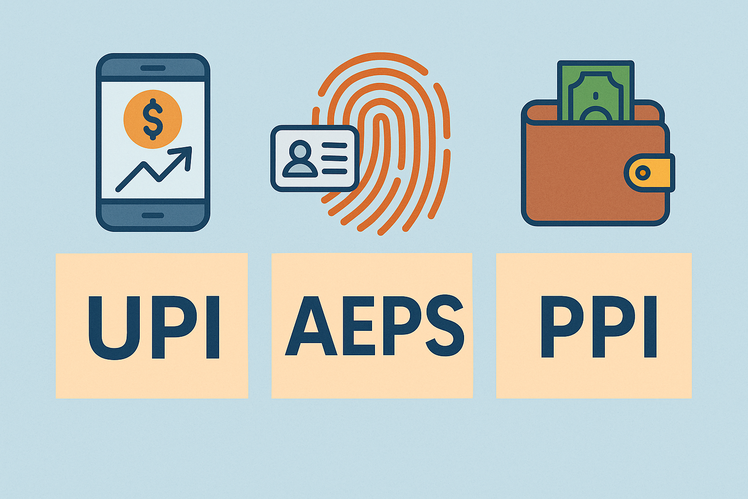 Difference between UPI, AEPS and PPI payment technologies